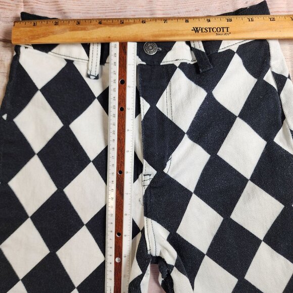 Motel Rocks Denim XS Checkerboard Pants Womens Cotton & Spandex - Picture 7 of 12